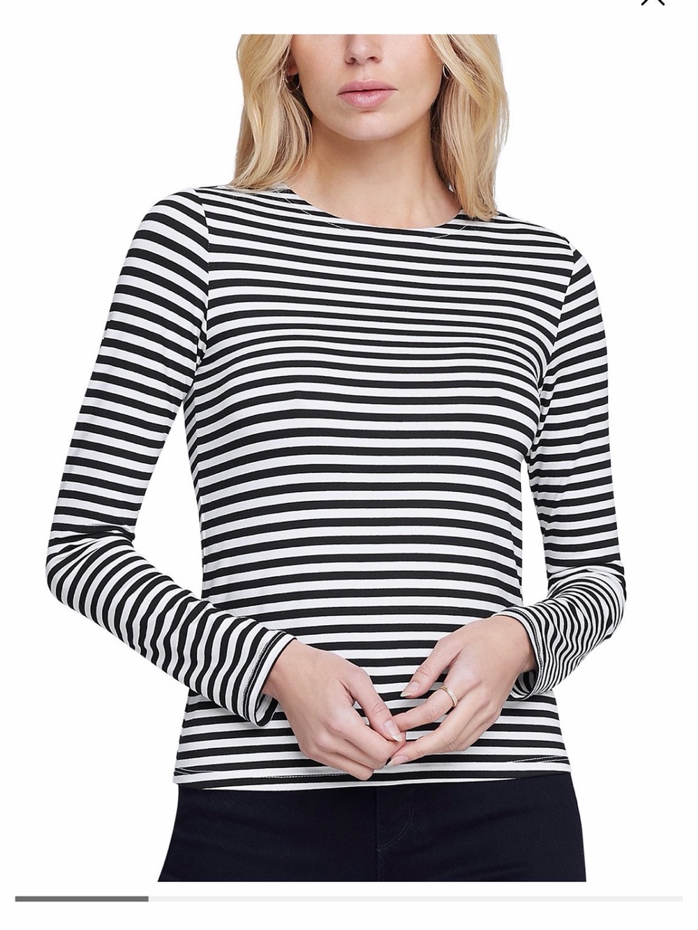 L’agence Black and White Striped Shirt NWT